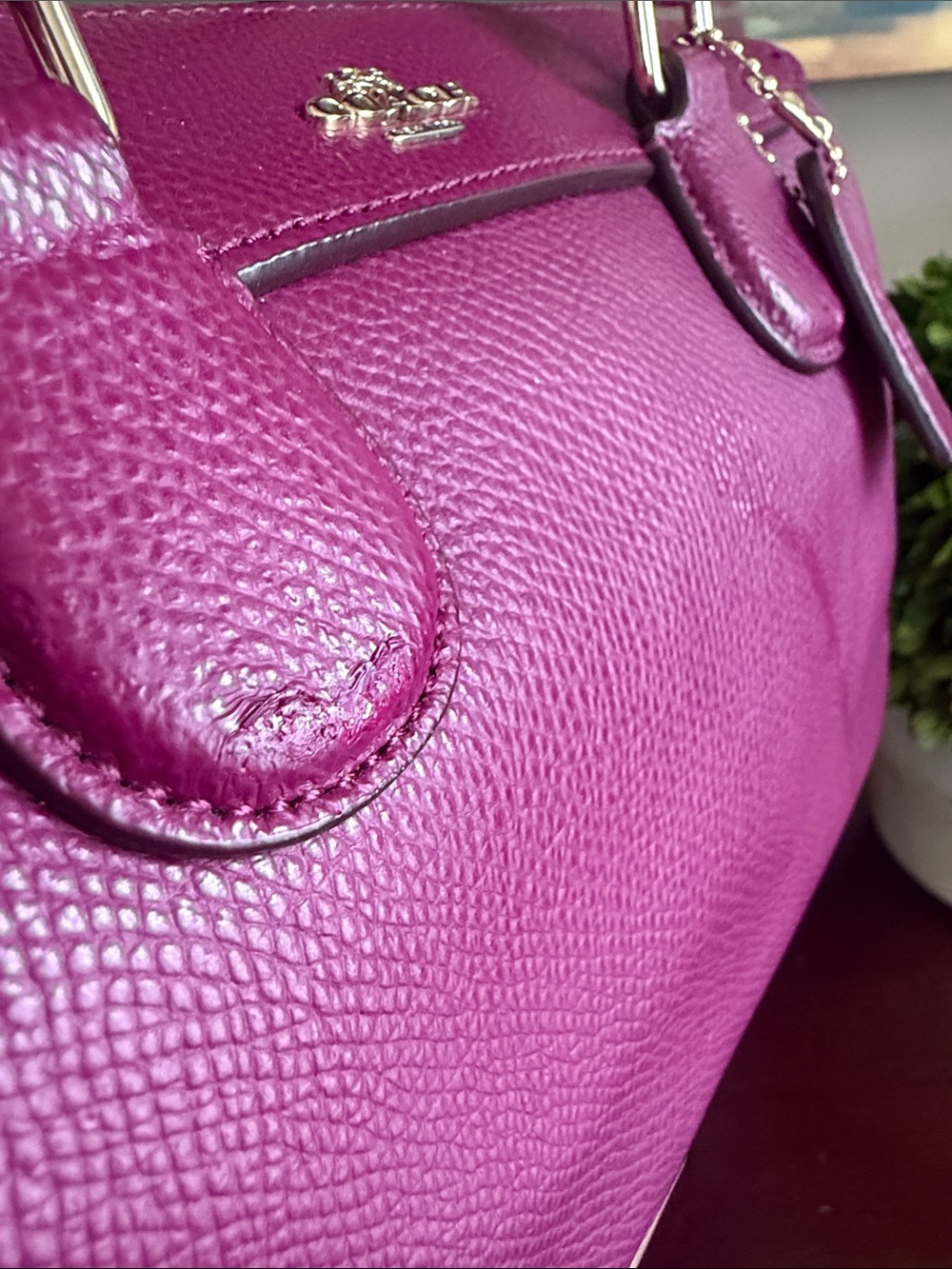 COACH F36624 🩷MAGENTA🩷 CROSSGRAIN LEATHER MINI BENNETT SATCHEL BAG - Picture 14 of 17